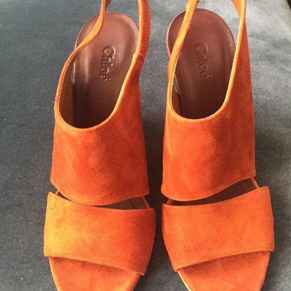 Suede Chloe wedges NWOT 37 - Picture 3 of 8